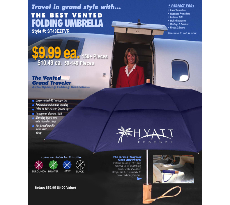 46" Vented Traveler Umbrella Folds to 18 inches 46" Vented Traveler Umbrella Folds to 18 inches